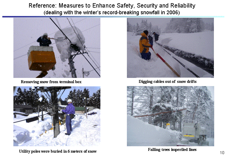 Reference: Measures to Enhance Safety, Security and Reliability (dealing with the winter's record-breaking snowfall in 2006)
