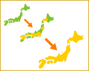 全国にひろがる光ファイバ