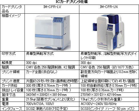 ICカードプリンタ仕様