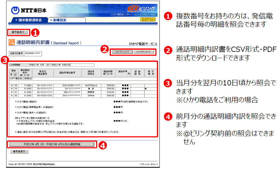 1.ԍ́̕AMdbԍׂ̖Ɖł܂
2.ʘbד󏑂CSV`EPDF`Ń_E[hł܂
3.𗂌10Ɖł܂
Ђdbp̏ꍇ
4.O̒ʘbדƉł܂
@rO_ȌƉ͂ł܂