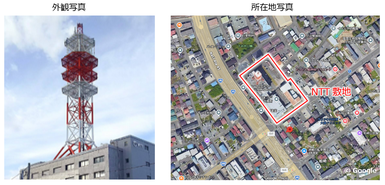 左:外観写真、右:所在地写真
