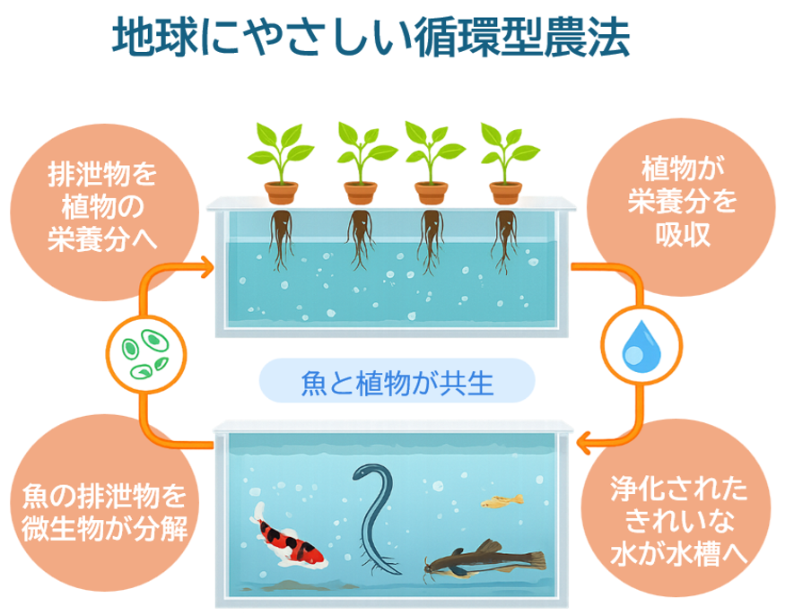 地球にやさしい循環型農法イメージ図