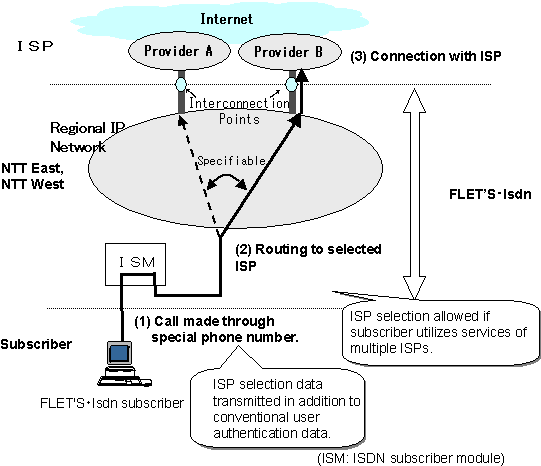 The following diagram illustrates a standard FLET'SEI connection.