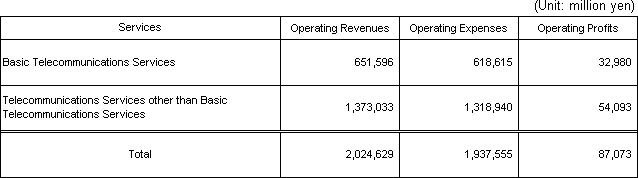 Basic Telecommunications Services Profit and Loss Statement