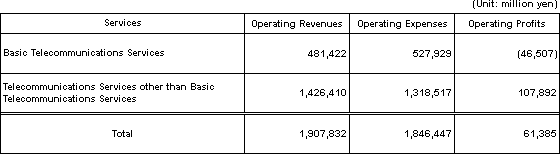 Basic Telecommunications Services Profit and Loss Statement